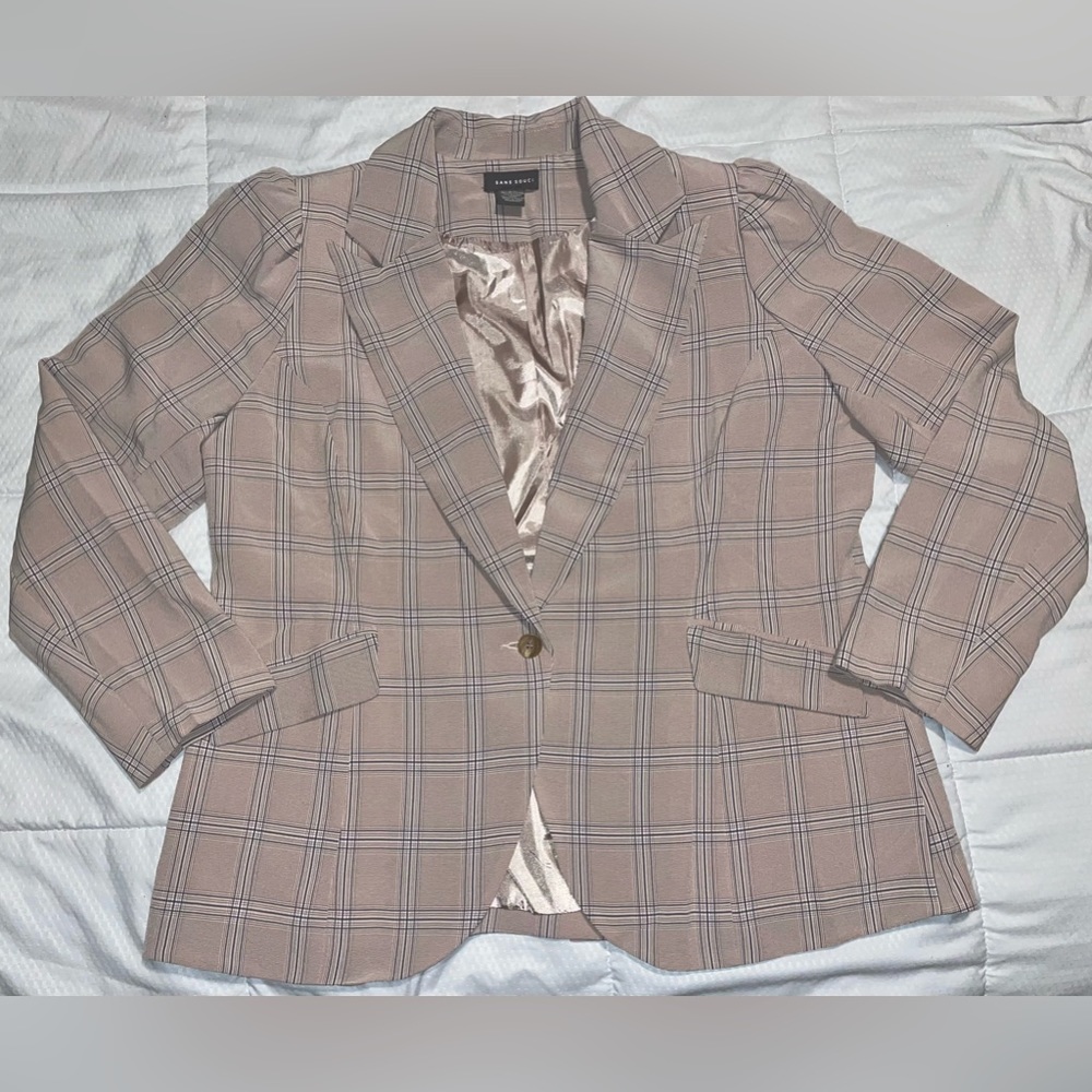 New Women’s Plus Size 1X Sans Souci Rose Pink Blazer